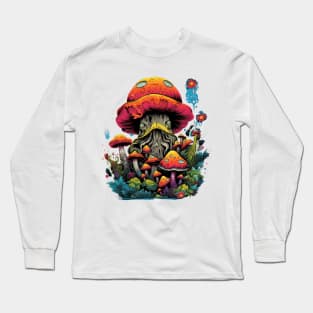 Psychedelic World Sketches Magic Shroom Long Sleeve T-Shirt